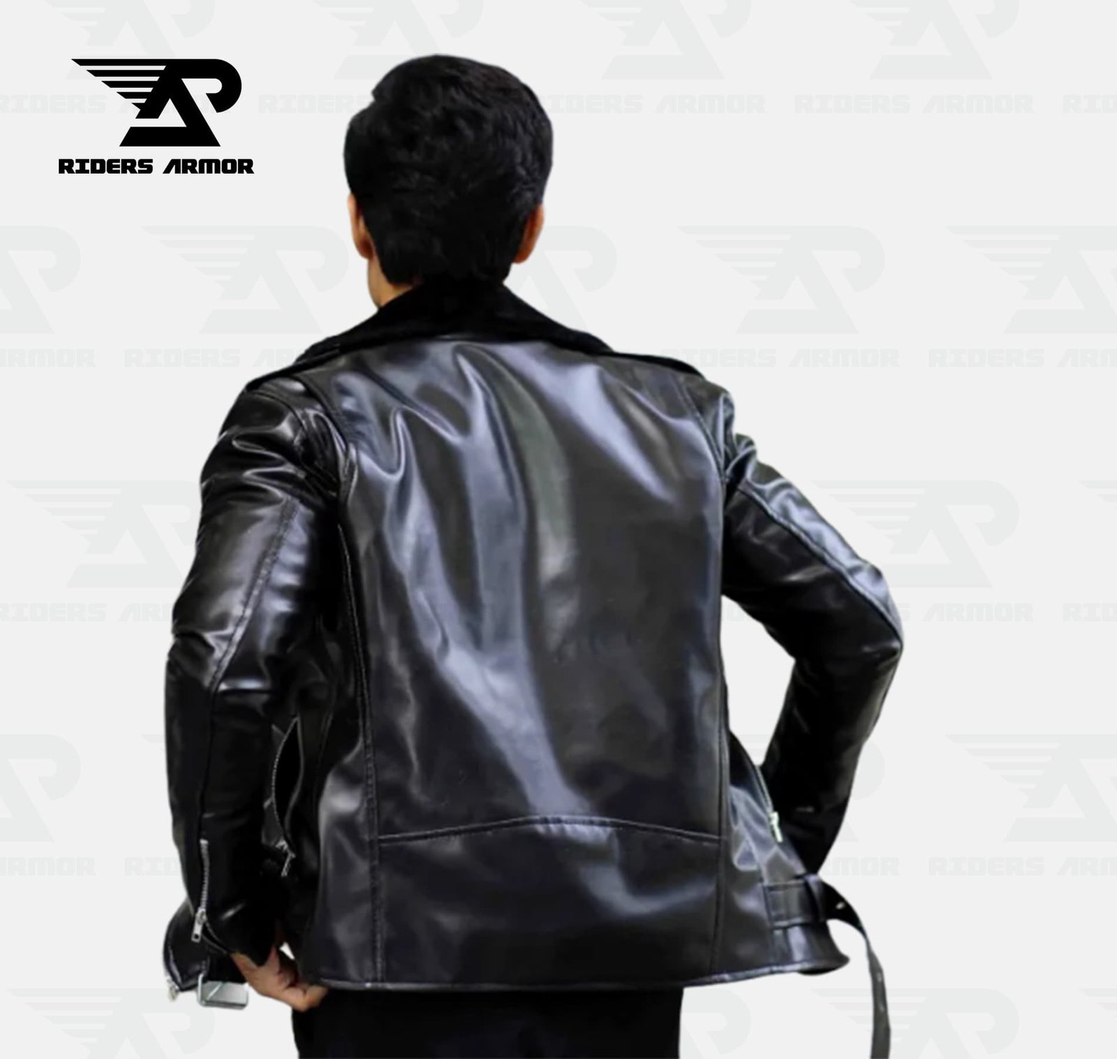 StormRider Biker Leather Jacket with Luxe Fur - Image 2