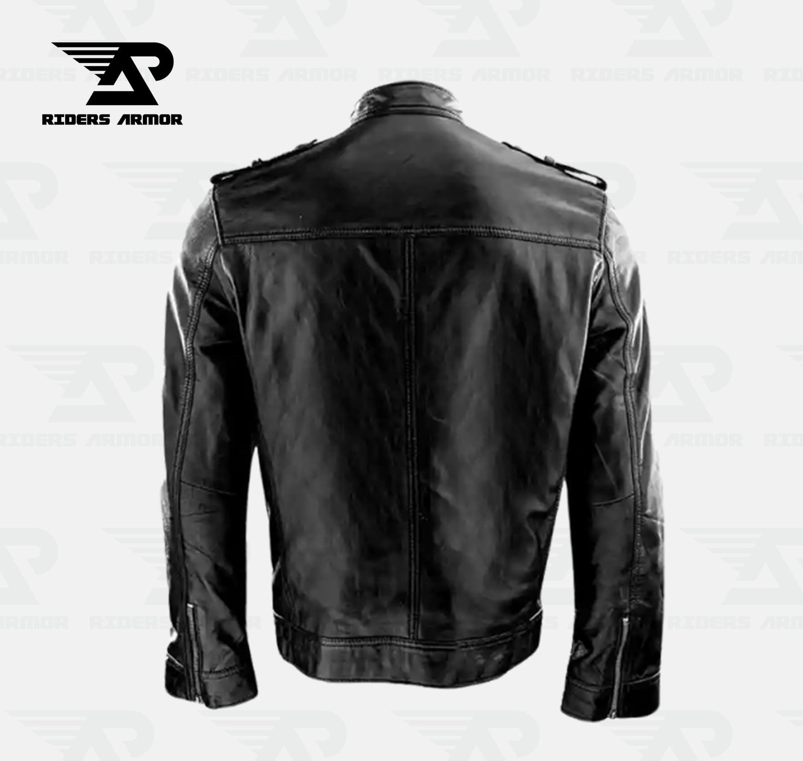 BlackOut Men's Premium Leather Biker Jacket - Image 2
