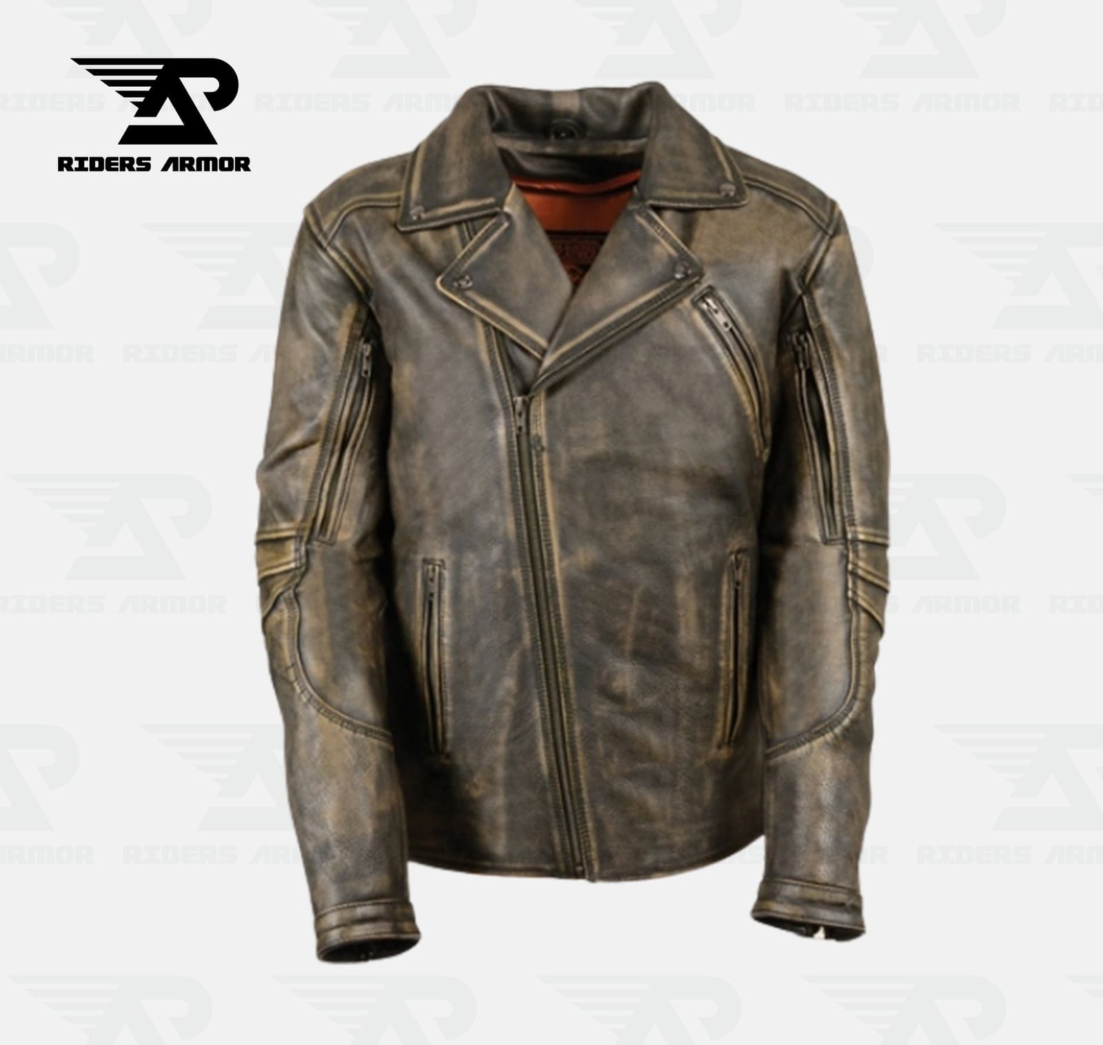 RoughRider Beltless Brown Cowhide Leather Jacket