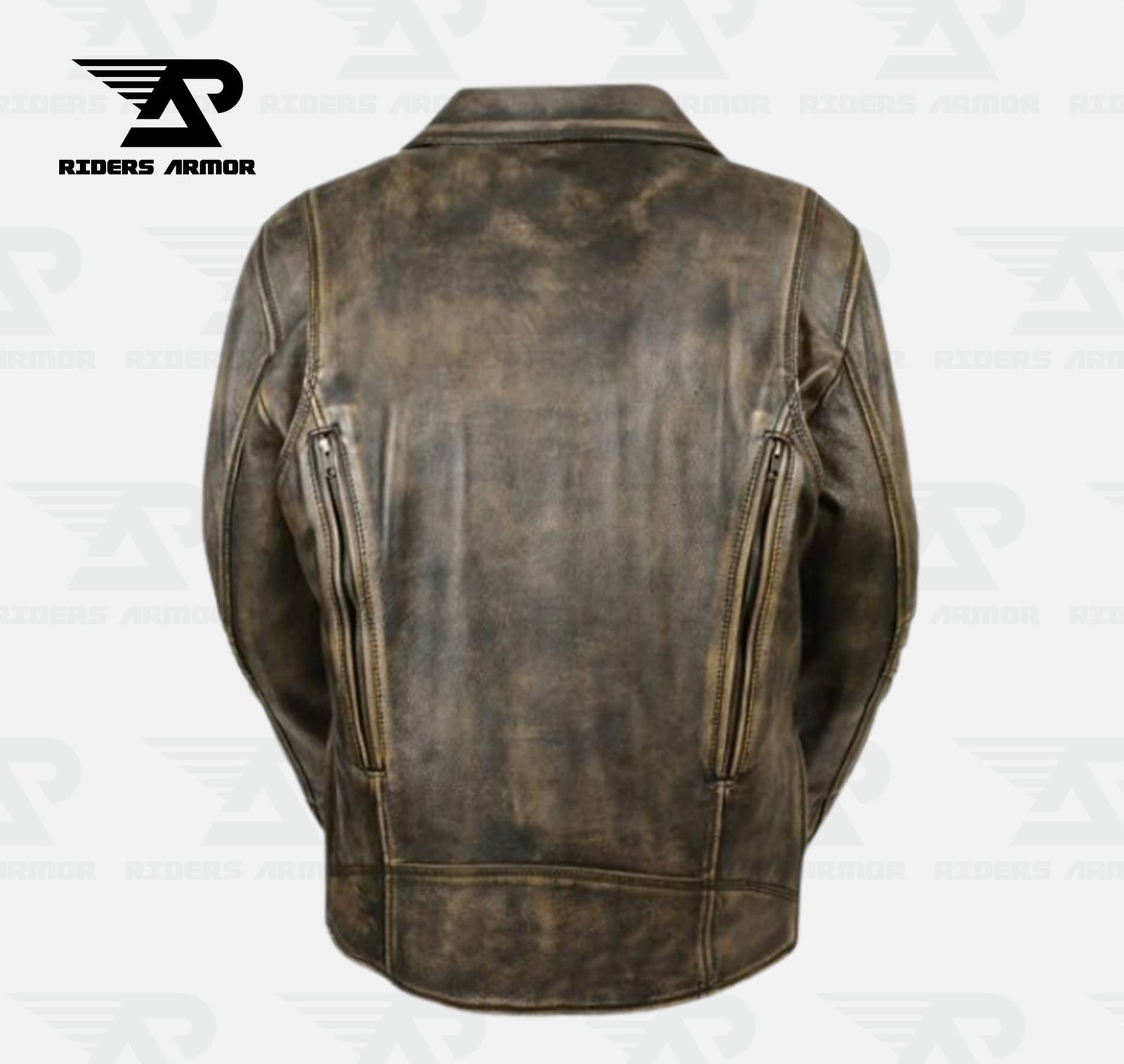 RoughRider Beltless Brown Cowhide Leather Jacket - Image 2