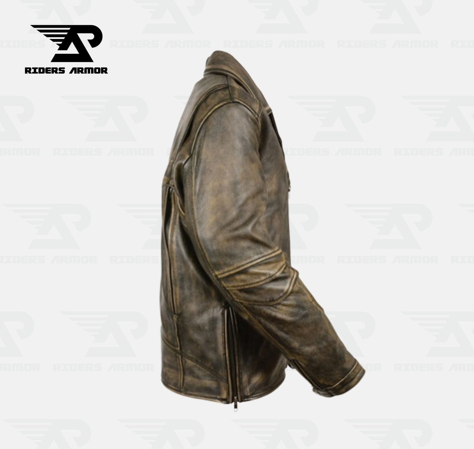 RoughRider Beltless Brown Cowhide Leather Jacket - Image 3
