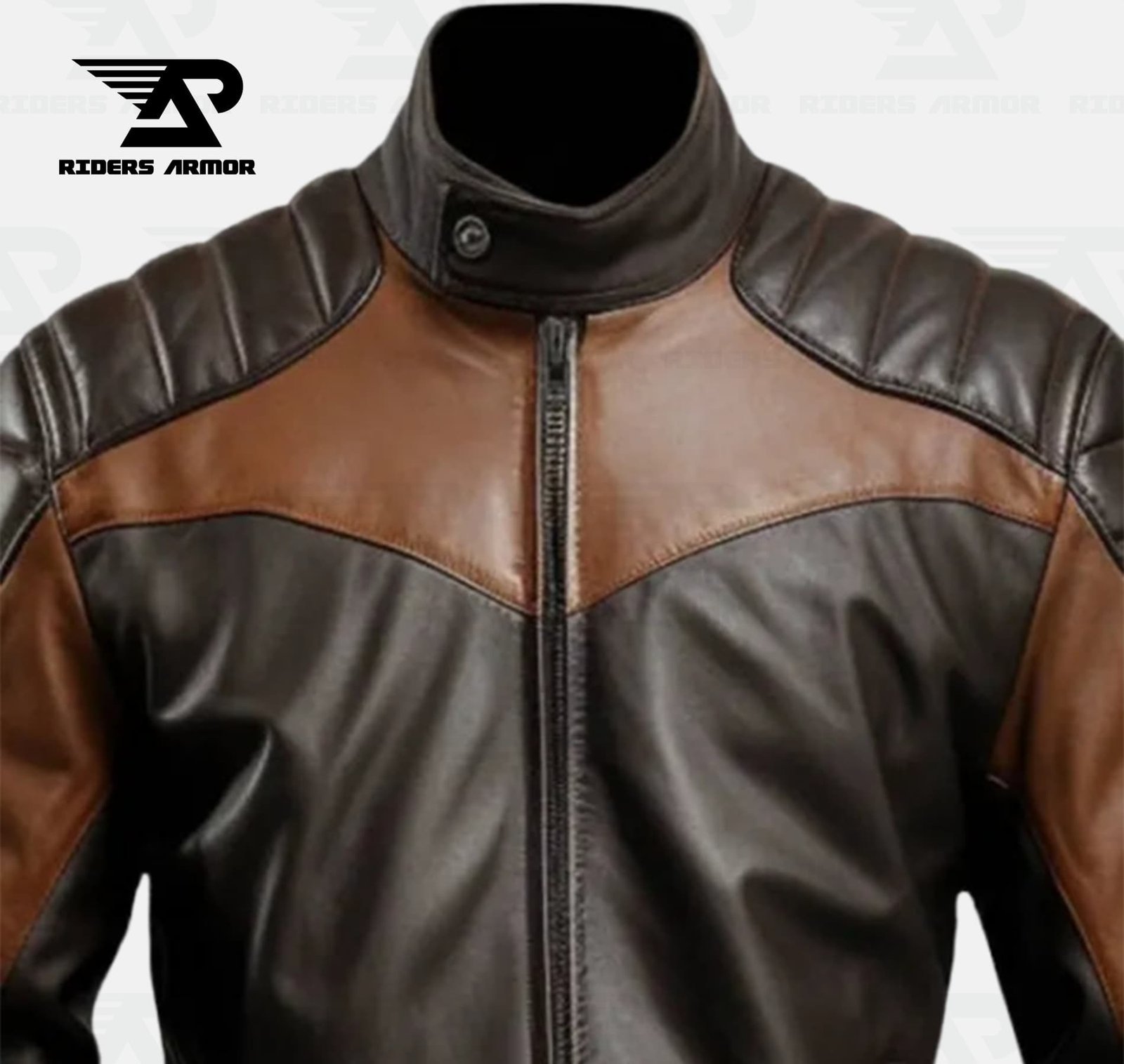 RoadKing Dual-Tone Leather Biker Jacket - Image 3