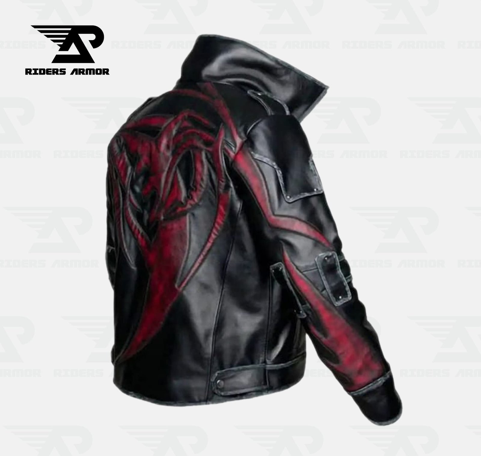 PhantomX Embossed Black Real Leather Jacket - Image 3