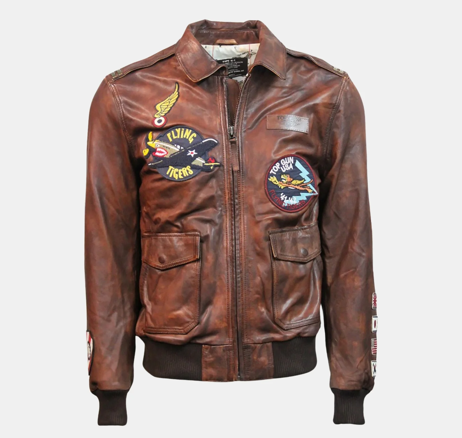Flying Falcon Leather Jacket - Image 3